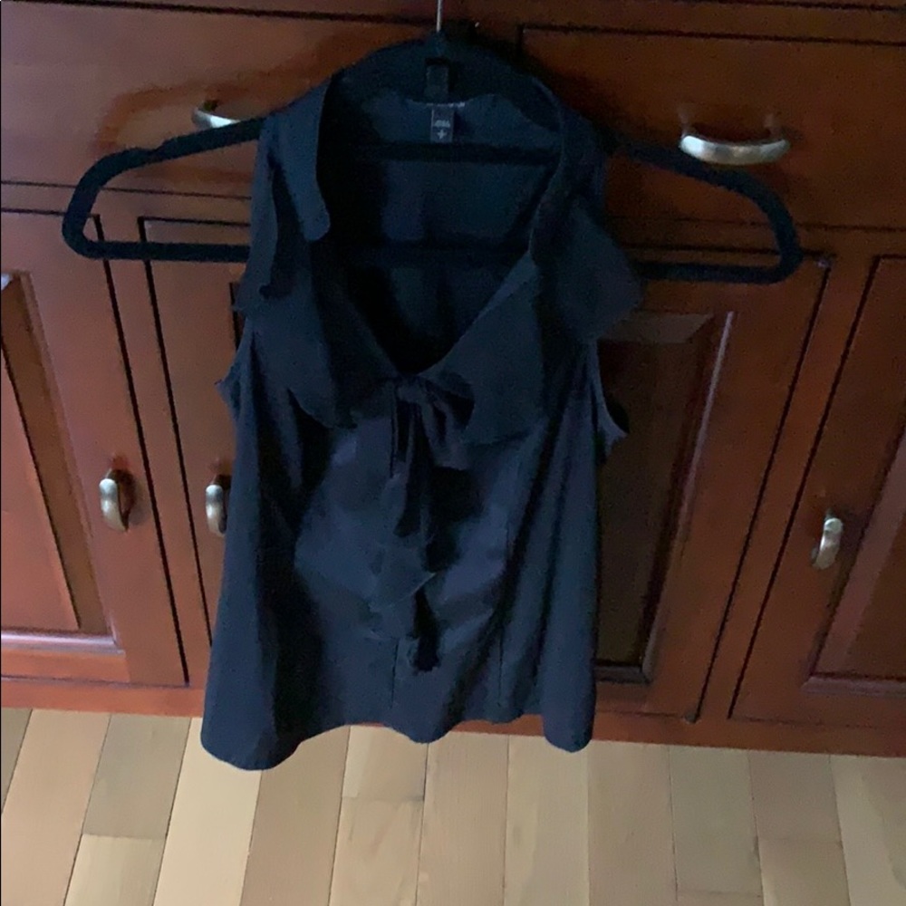 Black sleeveless blouse